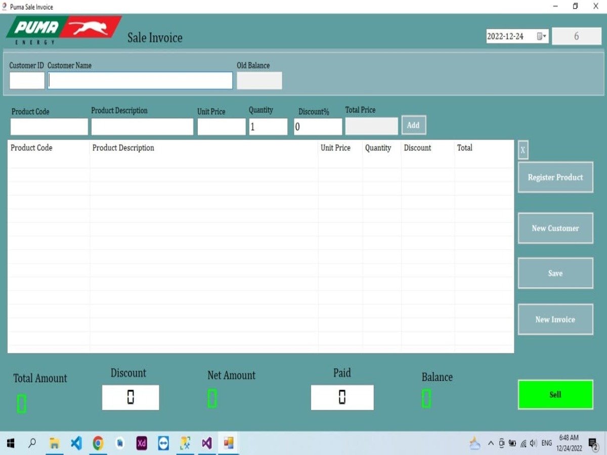 Puma Sale Invoice MIS