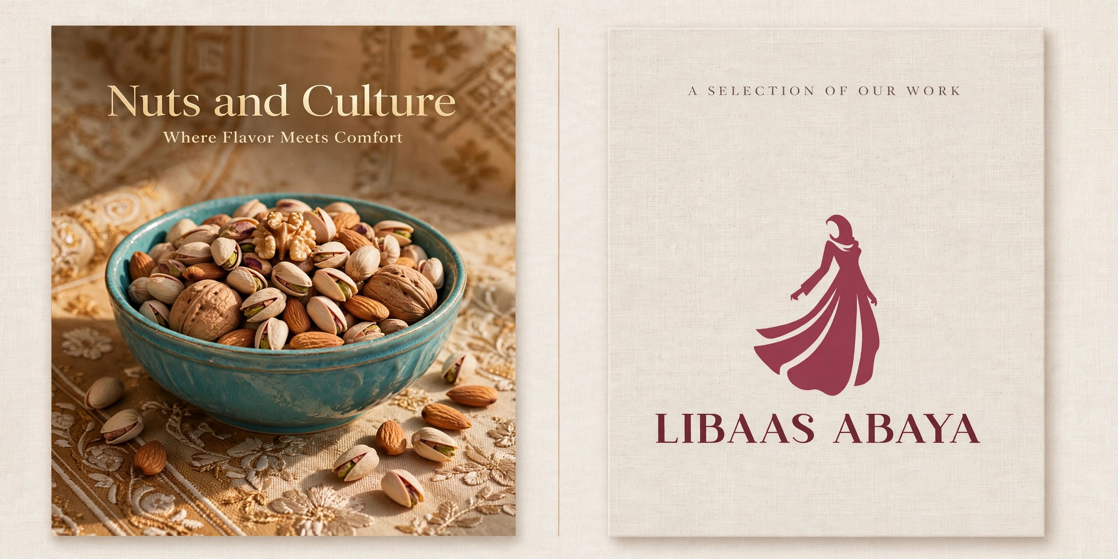 Brand identity mockup with logo and packaging design