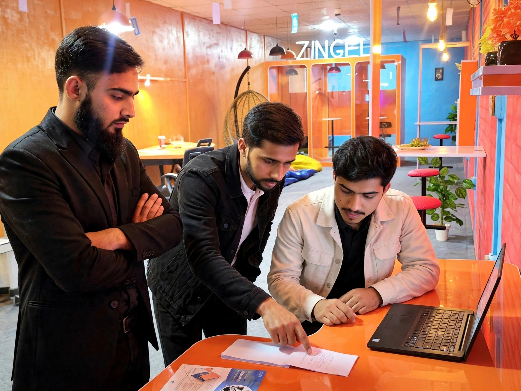 SmartGrow Digital team reviewing work together in the office